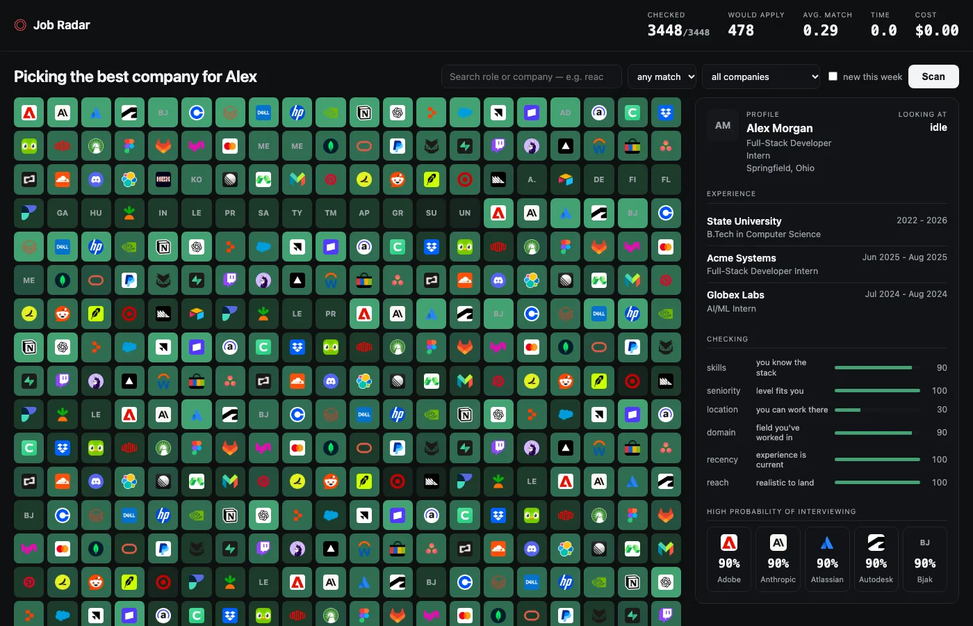 Job Radar preview